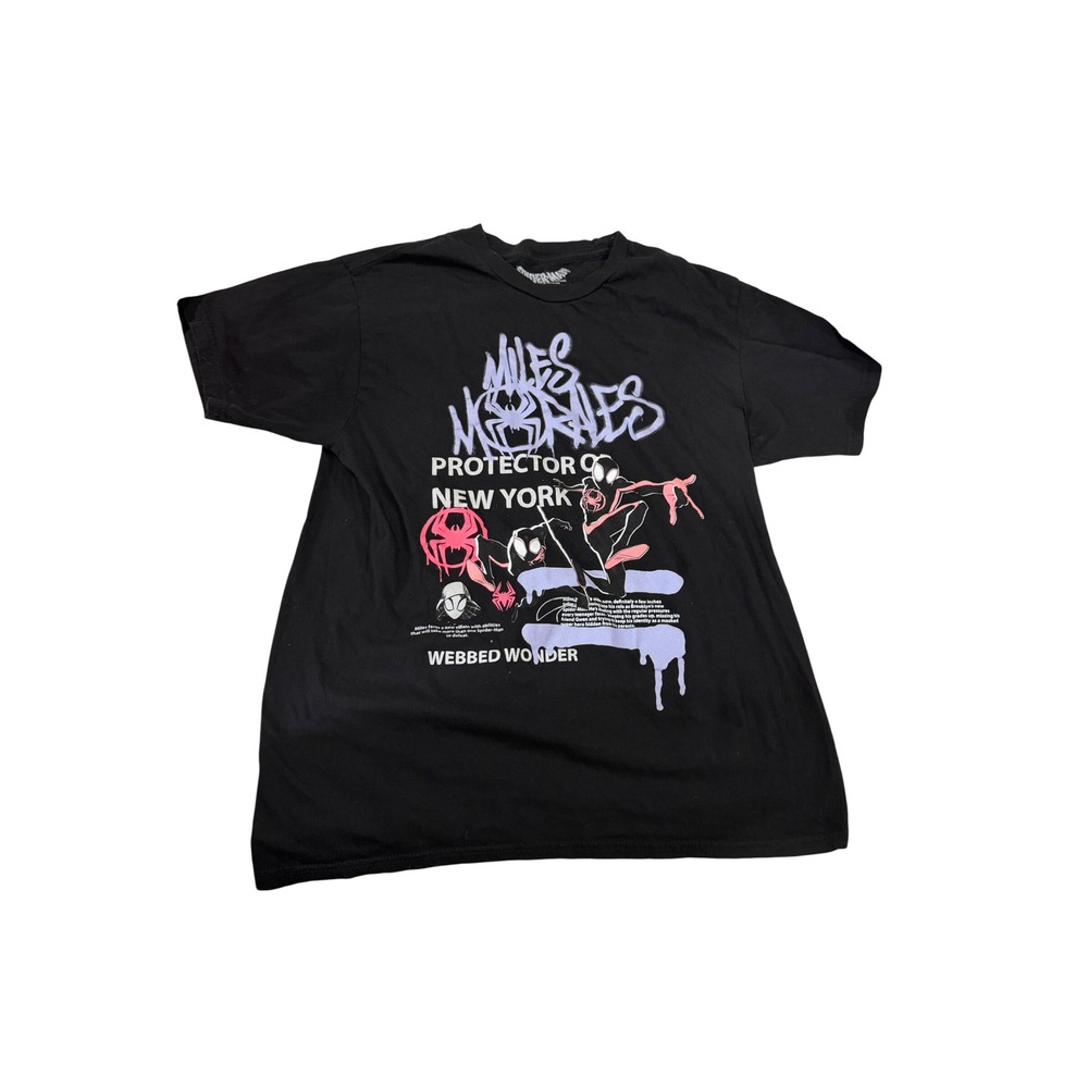 Marvel Spider-Man Across the Spider-Verse Miles Morales Black Graphic Tee Large